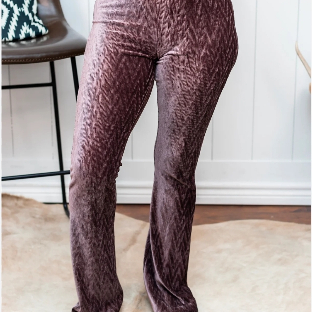 RANGE by ROCK&ROLL DENIM Cowgirl Rose Taupe Velvet Pants, Size M, NWOT